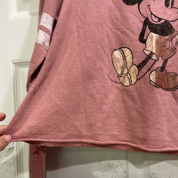 NWT! Disney Parks Walt Disney World Rose Gold Mickey Mouse Crop Sweatshirt XS - Picture 7 of 7